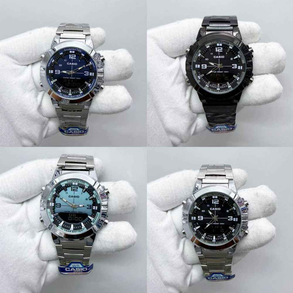 CASIO ANALOGUE DIGITAL MENS STAINLESS STEEL
