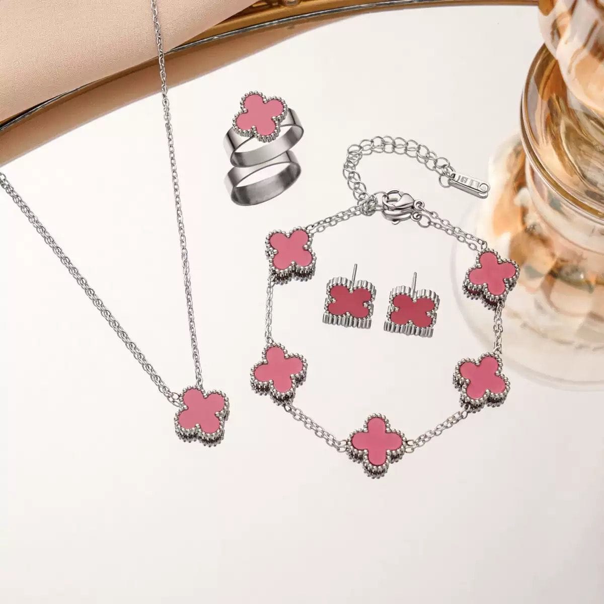 VCA-Inspired Stainless Steel Jewellery Set of 4 – Strong & Non-Tarnish