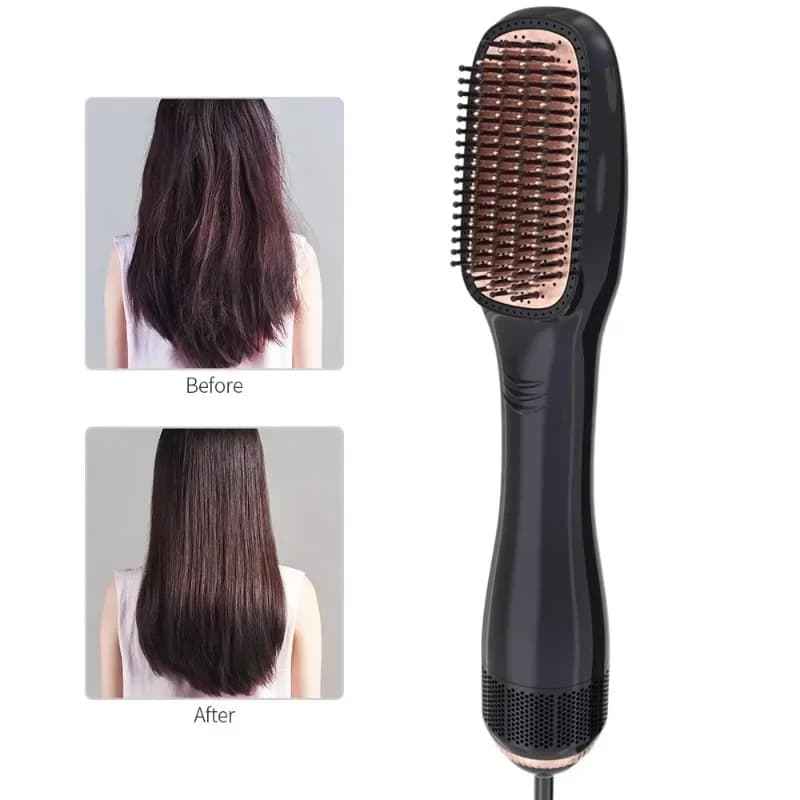 3-in-1 Electric Hot Air Styling Brush - Dryer, Straightener & Volumizer