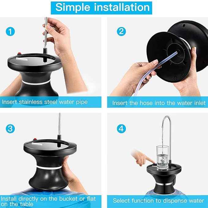 Automatic Electric Drinking Water Bottle Pump – USB Rechargeable Dispenser