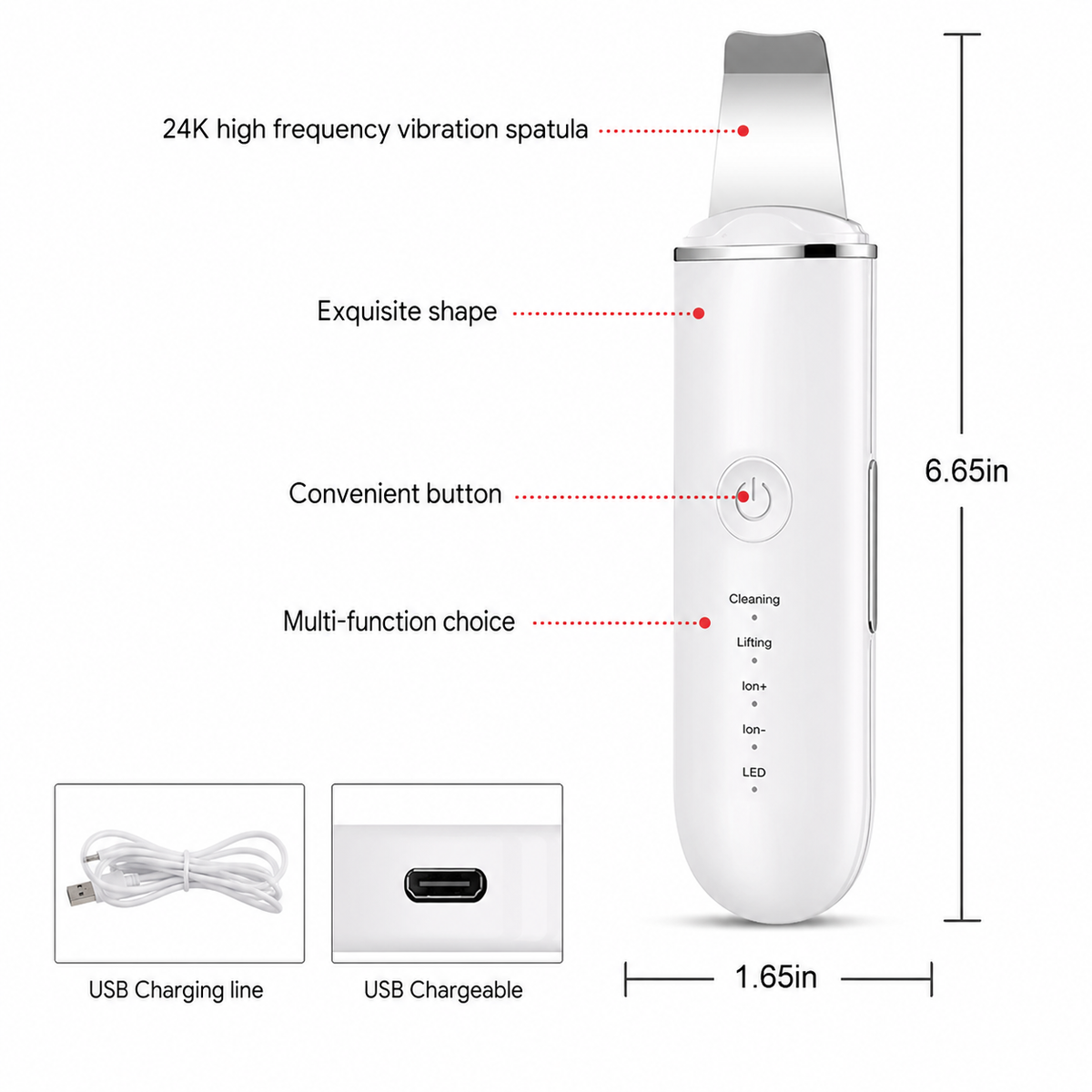 Ultrasonic Face Blackhead Remover Spatula