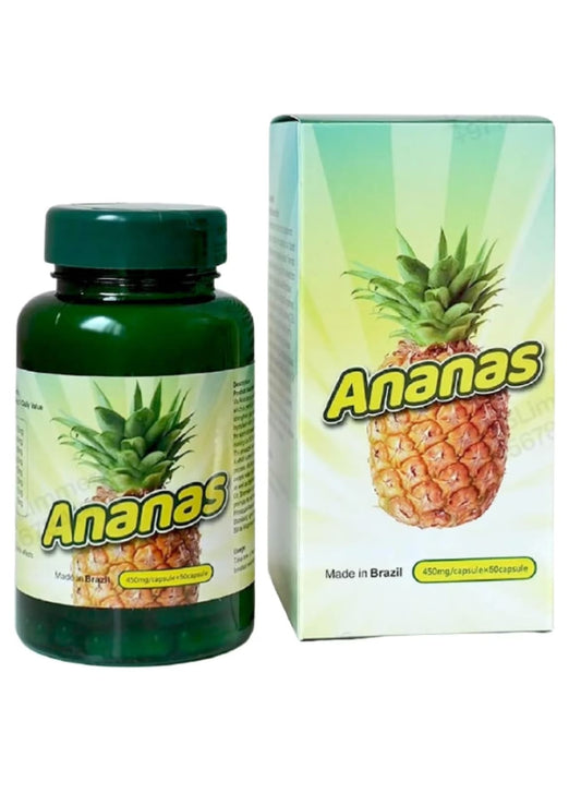 Pineapple Supplement 450mg Capsules 50 Count Metabolism & Digestive Support Herbal Formula Made in Brazil