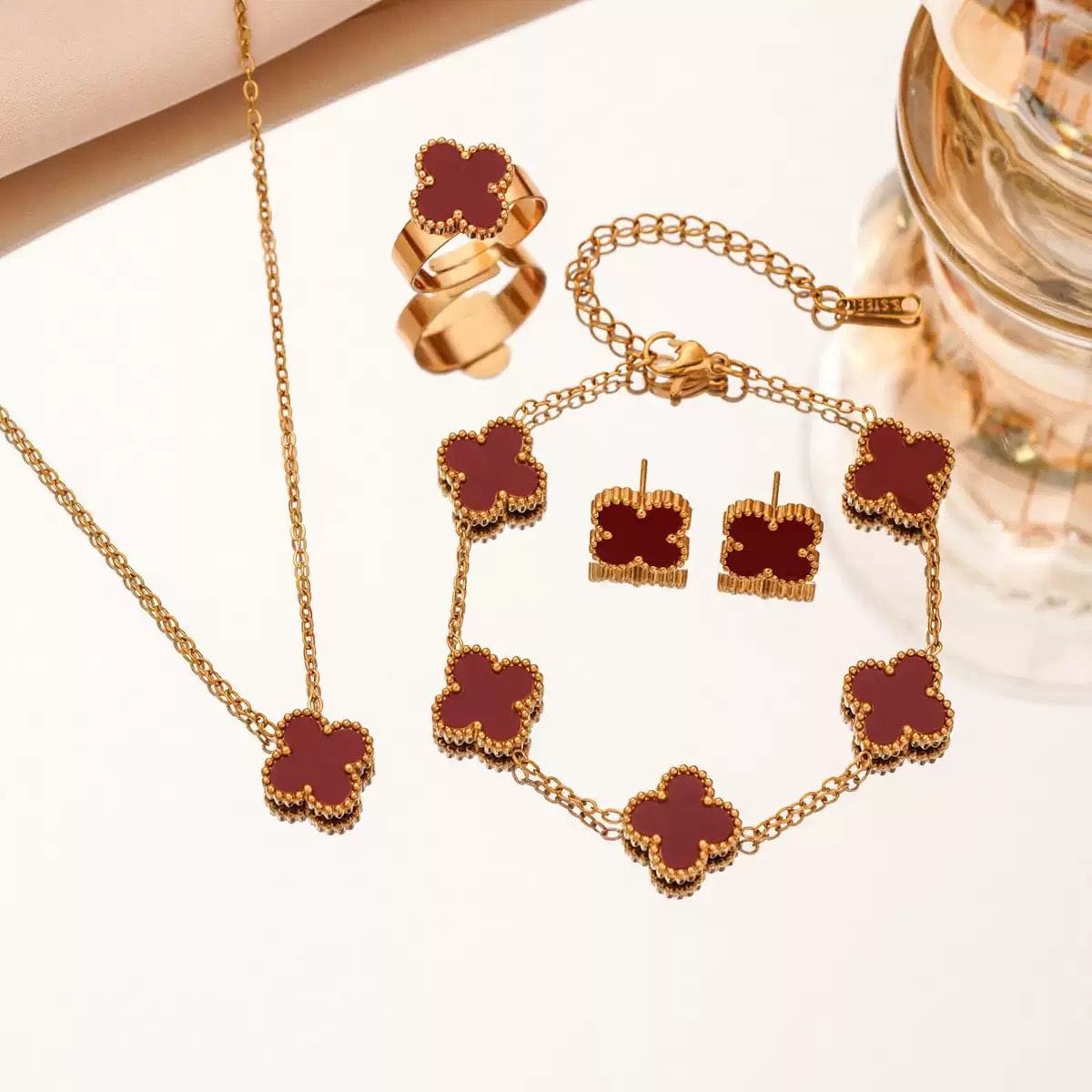 VCA-Inspired Stainless Steel Jewellery Set of 4 – Strong & Non-Tarnish
