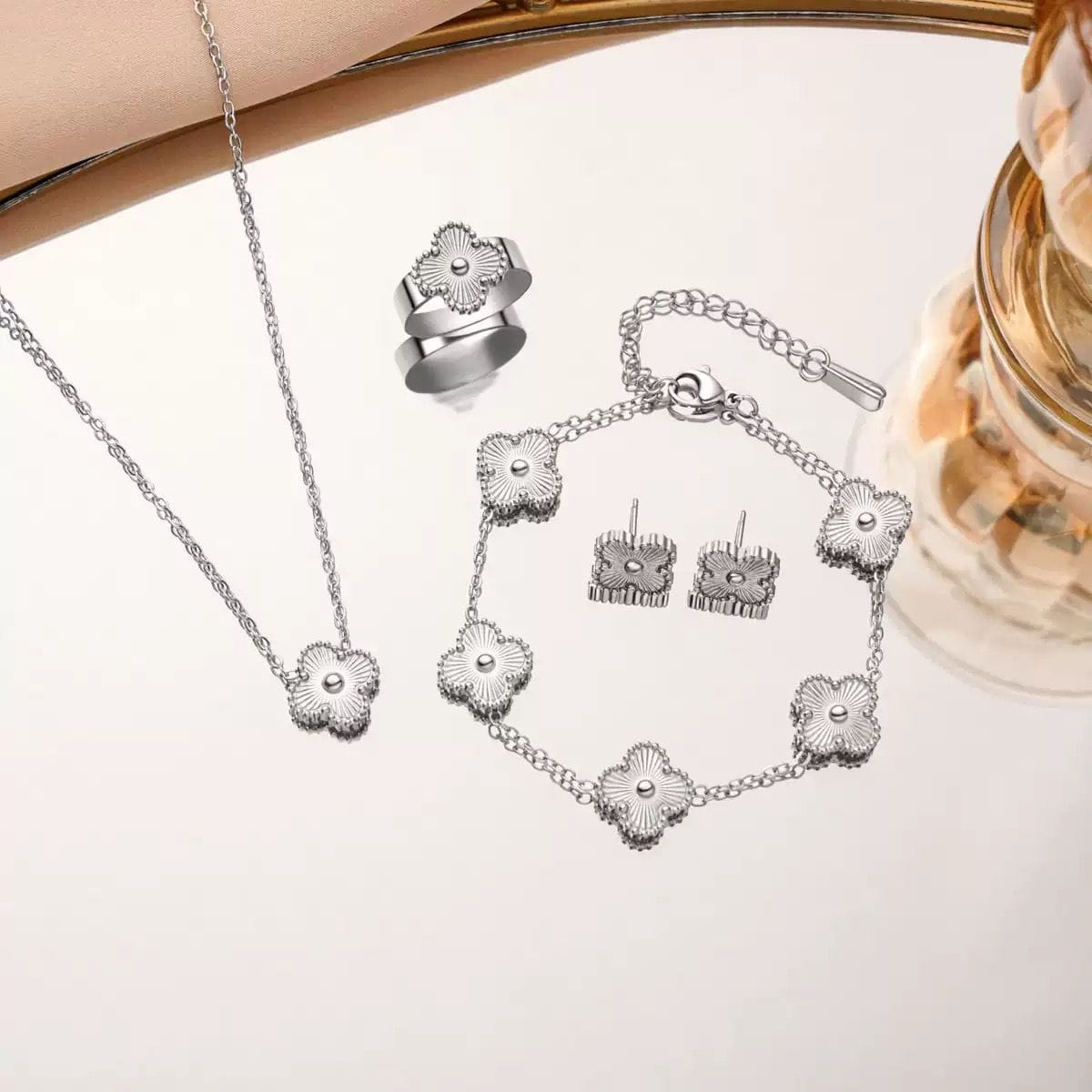 VCA-Inspired Stainless Steel Jewellery Set of 4 – Strong & Non-Tarnish