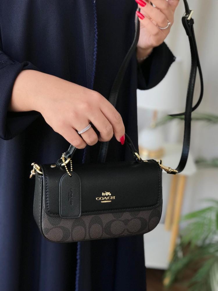 Coach 412 Structured Handbag | Classic Mini Bag with Box | 19×5×6cm