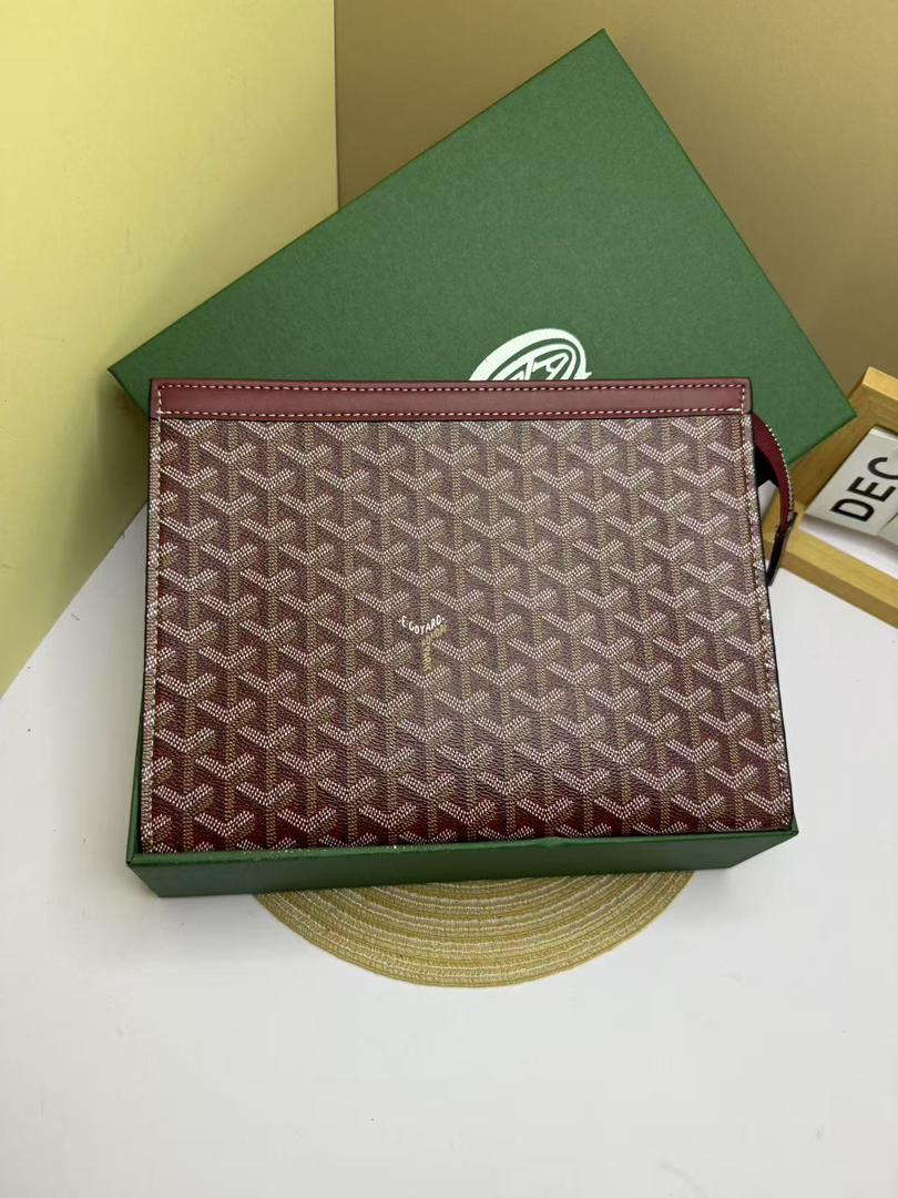 Monogram Canvas Men's Clutch Pouch | Luxury Designer-Style Zip Pouch with Gift Box | حقيبة كلاتش رجالي مونوغرام