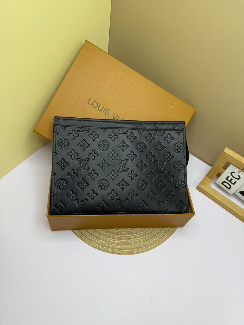 Monogram Canvas Men's Clutch Pouch | Luxury Designer-Style Zip Pouch with Gift Box | حقيبة كلاتش رجالي مونوغرام