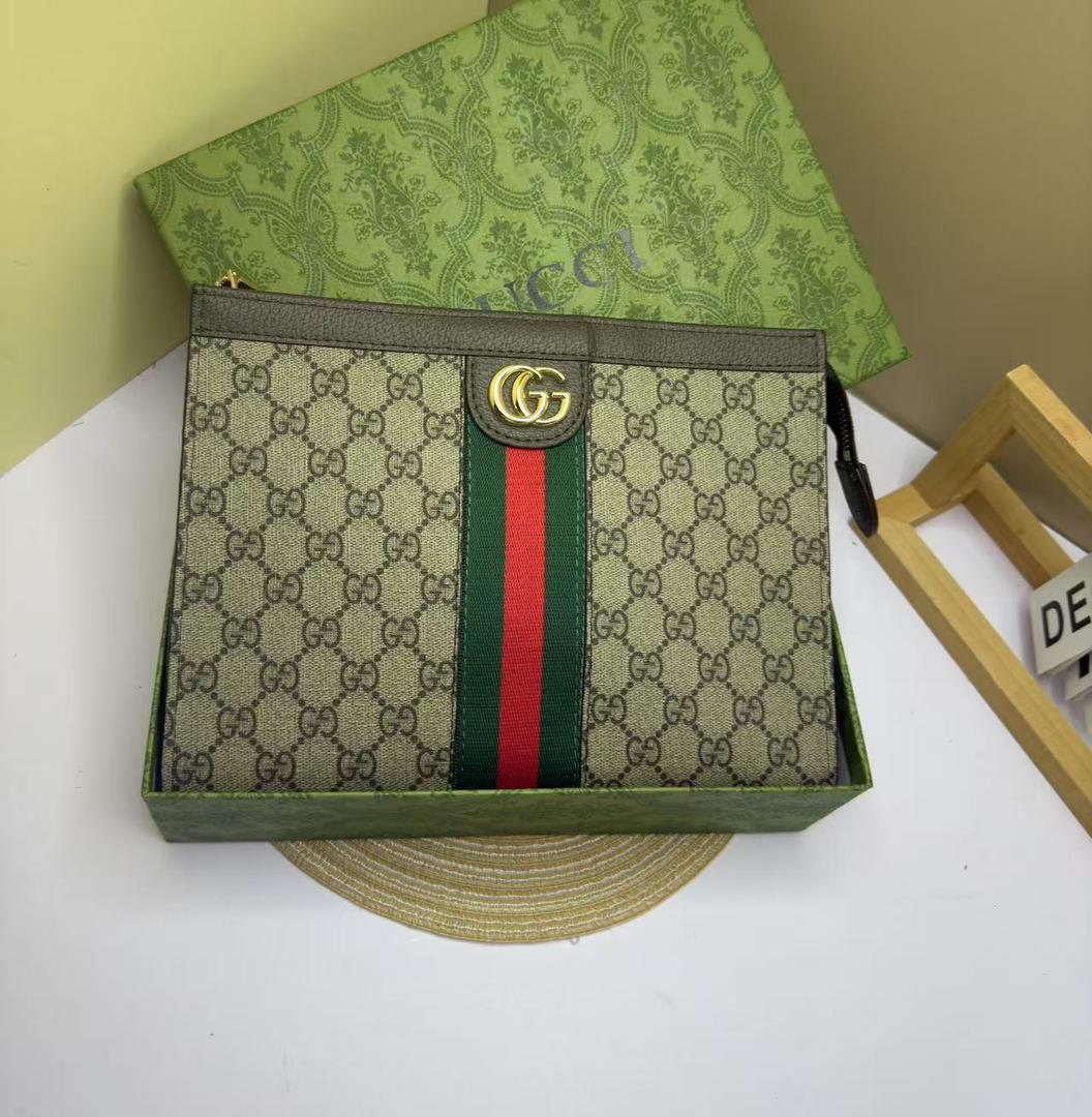 Monogram Canvas Men's Clutch Pouch | Luxury Designer-Style Zip Pouch with Gift Box | حقيبة كلاتش رجالي مونوغرام