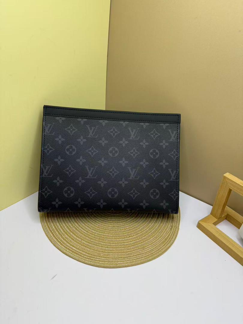 Monogram Canvas Men's Clutch Pouch | Luxury Designer-Style Zip Pouch with Gift Box | حقيبة كلاتش رجالي مونوغرام