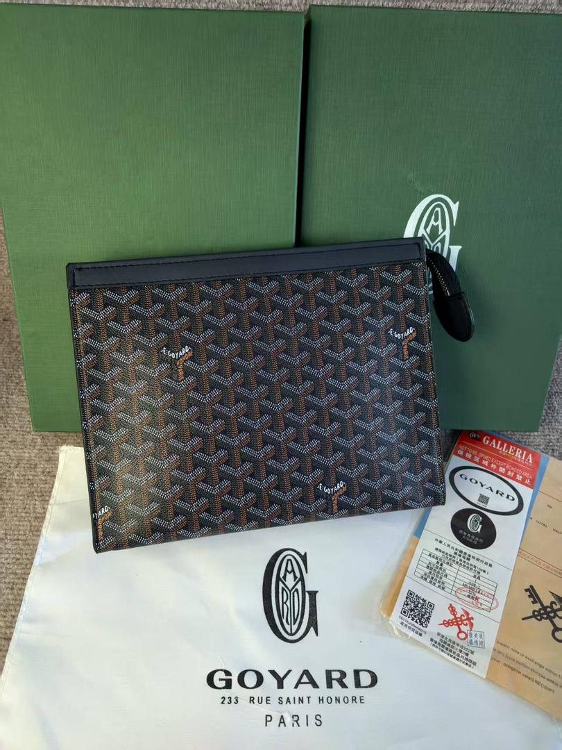 Monogram Canvas Men's Clutch Pouch | Luxury Designer-Style Zip Pouch with Gift Box | حقيبة كلاتش رجالي مونوغرام