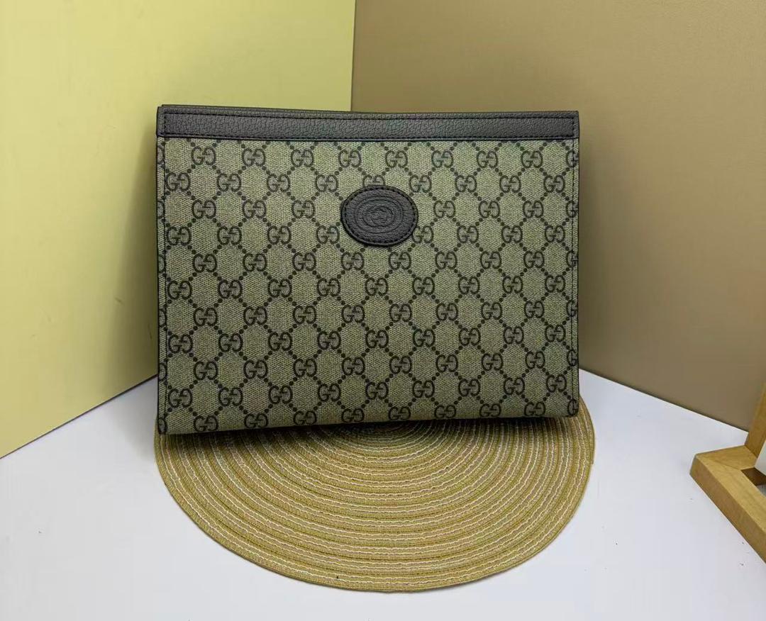 Monogram Canvas Men's Clutch Pouch | Luxury Designer-Style Zip Pouch with Gift Box | حقيبة كلاتش رجالي مونوغرام