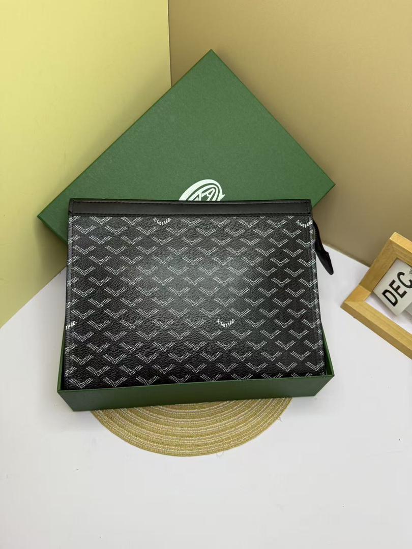 Monogram Canvas Men's Clutch Pouch | Luxury Designer-Style Zip Pouch with Gift Box | حقيبة كلاتش رجالي مونوغرام