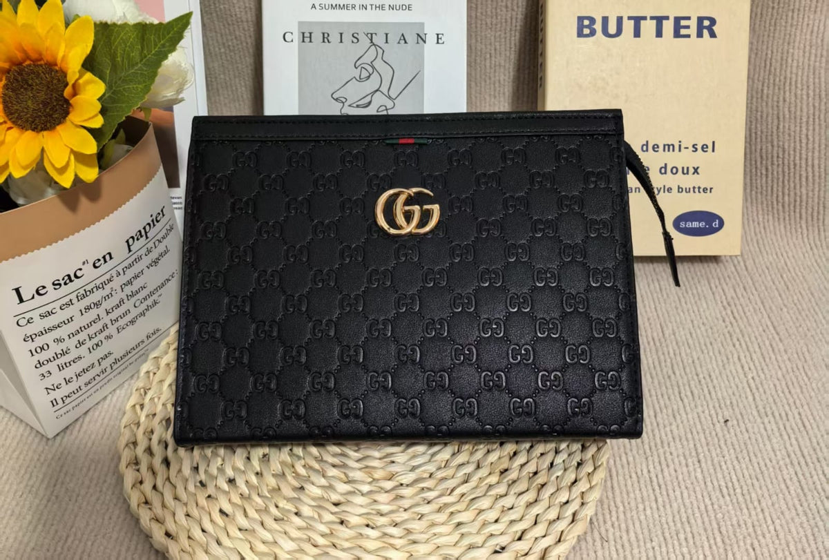 Monogram Canvas Men's Clutch Pouch | Luxury Designer-Style Zip Pouch with Gift Box | حقيبة كلاتش رجالي مونوغرام