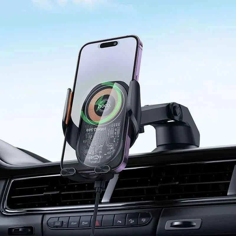 Hoco – Wireless Charging Car Holder 15W Auto-Clamp